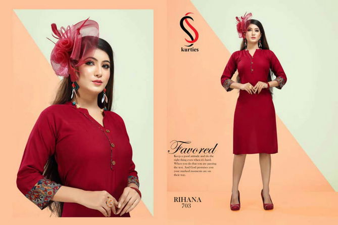 SS Rihana 7 Rayon Running Wear Kurti Collection